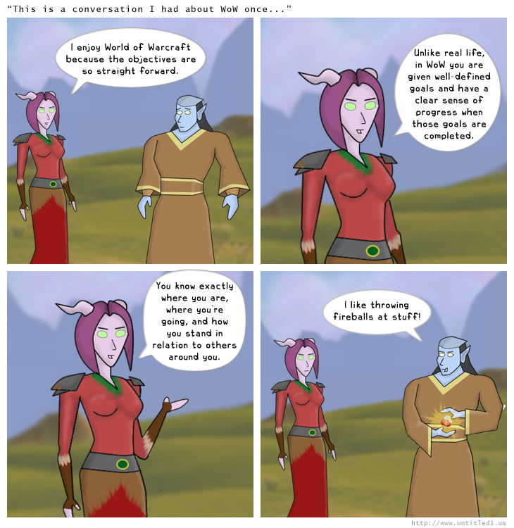 This is a conversation I had about WoW once...